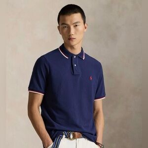 Ralph Lauren Men's Polo Shirt in Navy with Red Accents